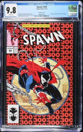 Spawn #300 (2019) Mcfarlane J Variant Amazing Spiderman Homage CGC 9.8 Y055