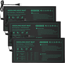 Seedling Heat Mat 3 Pack Durable Waterproof Plant Heating Pad 10"X 20.75" for Ge