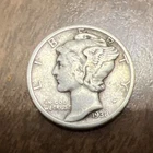 1938 MERCURY SILVER DIME ACTUAL COIN Get More Today And Save Silver @ $103.91 Oz