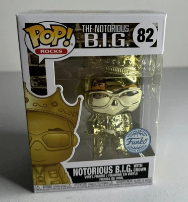 FUNKO POP! - NOTORIOUS B.I.G WITH CROWN 82 ☆ GOLD CHROME ☆ SPECIAL EDITION