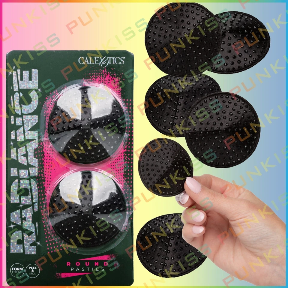 Sujetador adhesivo reutilizable autoadhesivo sin pezones con diamantes de imitación redondos Gem Pasties💋 Foto 2 de 4