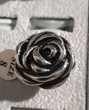 Ladies Stainless Steel Floral Rose Ring Sizes 6-8