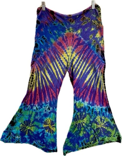 Sacred Threads Hippie Boho Krawatte Farbstoff Stretch Klappbare Taille Haremhose 223633/1 - Bild 3 von 5