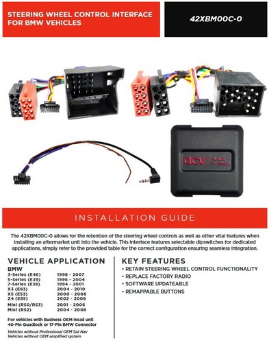 für BMW 5er E39 X3 E83 X5 E53 Auto Radio Adapter Lenkrad Adapter Kabel Stecker - Bild 3 von 7