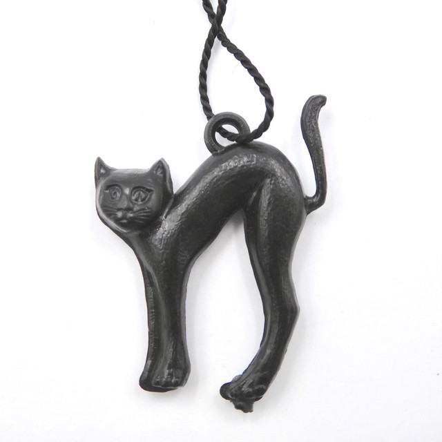 Cat Wine Charm Tag Zeller Schwarze Katz Plastic Germany 1960 Vtg