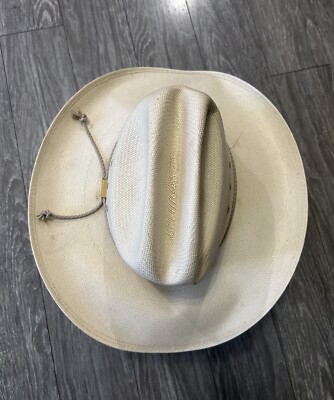 Vintage Stetson Cavender’s Boot City Cowboy Hat White Size 1/8 8x