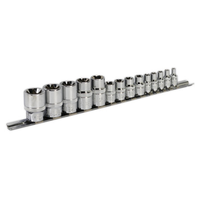 Torx-Stern Buchse Set 14pc 0.6cm,1cm & 1.3cmSq Antrieb E4-E24 AK618 Sealey Neu