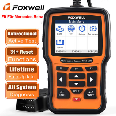 Foxwell NT510 Profi OBD2 All System Diagnosegerät Auto Scanner KFZ für Mercedes