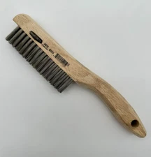Osborn 54019 Stainless Steel Wire Brush - Wood Shoe Handle - Scratch - 4x16 Rows