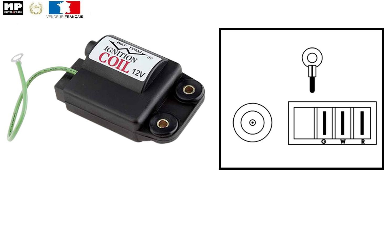 Bloc CDI bobine H.Tension Piaggio pour réparer l'allumage défaillant Mc2 Mc3