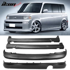 Fits 03-07 Scion xB Front+Rear Bumper Lip Spoiler +Side Skirts PU K-Style Wagon
