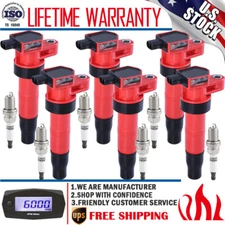 6 Pack Ignition Coil & Spark Plug For Hyundai Kia 3.3L 3.8L V6 2006-2019 UF546