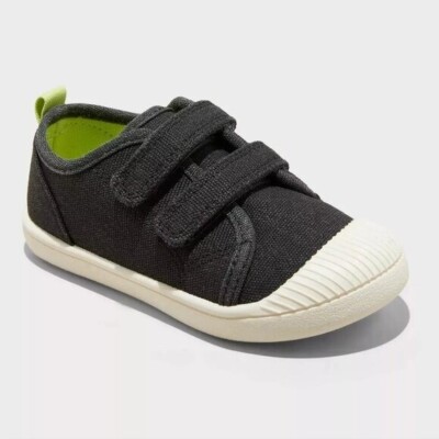 New Toddler Unisex Parker Black Sneakers Hook & Loop Pull On Shoes Cat & Jack