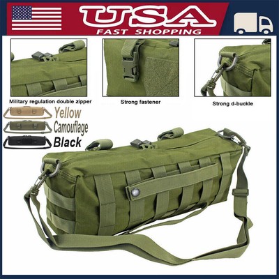 Tactical MOLLE Pouch Waist Pack - Large 5L Capacity, Black Nylon, Camping & Hiking Storage Bag