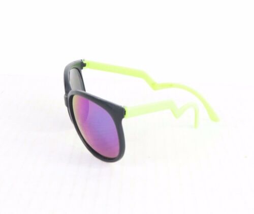 Occhiali da sole vintage anni 80 streetwear iridescenti fulmine plastica neon - Foto 2 di 6