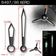 HANDS SET FOR MOVEMENT ETA UNITAS 6497/6498, AERO WITH PROPELLER SECOND