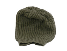 FAIT EN ITALIE Bonnet En Laine Mélangée Vert Sauge Style Vintage Taille Unique