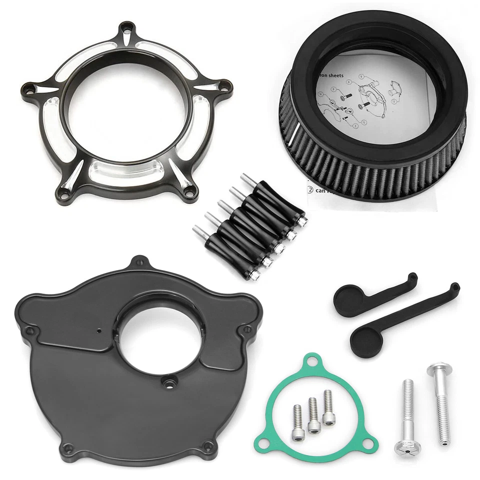 Respirador de aire de corte en contraste para Harley Touring Street Glide 17-19 FLFBS 114 18-up Foto 3 de 4