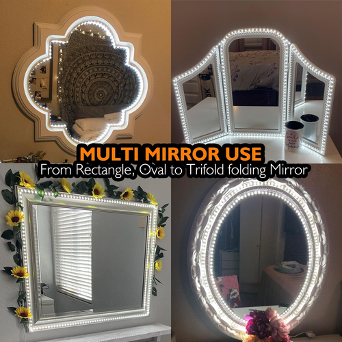 LED Vanity Mirror Lights for Makeup Dressing Table Vanity Set, 13Ft Zigzag Flexi - Picture 6 of 12