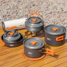 Outdoor Portable Camping Water Kettle Frying Pan Pot Teapot Cookware Tableware