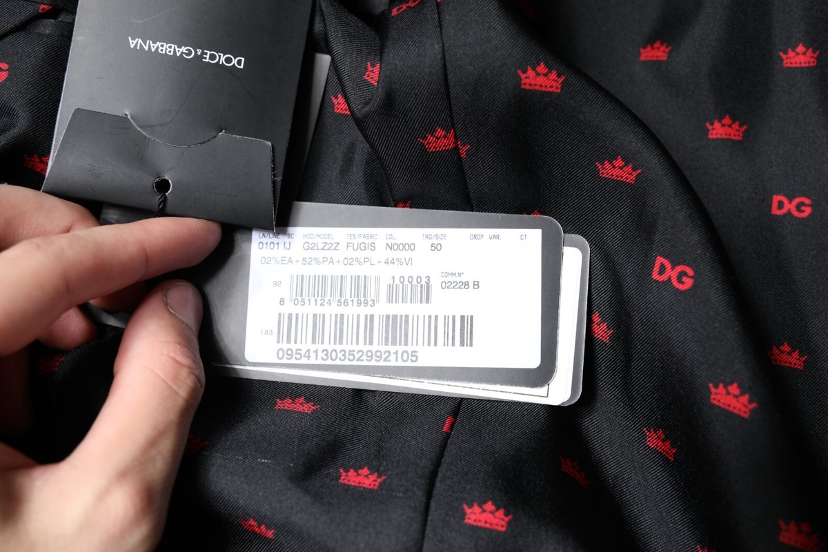 DOLCE & GABBANA Blazer Black Crown Bee Single Breasted Coat