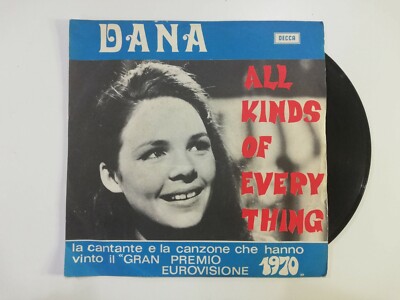 DANA '' ALL KINDS OF EVERY THING - DISCO 45 GIRI DECCA Italy 1970'' EUROFESTIVAL
