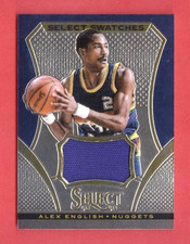2013-14 PANINI SELECT SWATCHES Alex English SP JERSEY CHROME CHASE CARD #14 HOF