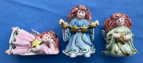 Fitz & Floyd Moon Beams Tumbling Angels Ceramic Figurines Set of 3 New in Box - Picture 2 of 13