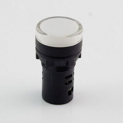 10 PCS White LED Power Indicator Signal Light 24VDC 22mm Diameter  50mm Height #