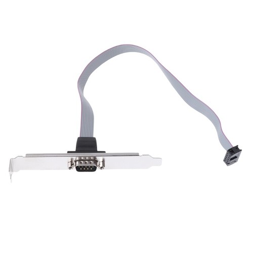 PC Motherboard COM Port Serial 9Pin DB9 RS232 Ribbon Cable Connector Bracket - Photo 4/10
