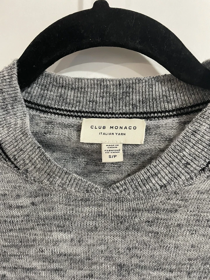 Club Monaco Italiano Hilo Suéter Gris Talla S Petite Foto 4 de 4