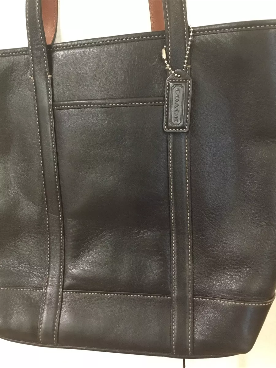COACH Leather Tote Shoulder Bag / Purse # H3S-5187 Black Nice 10.5”H 11.5”W