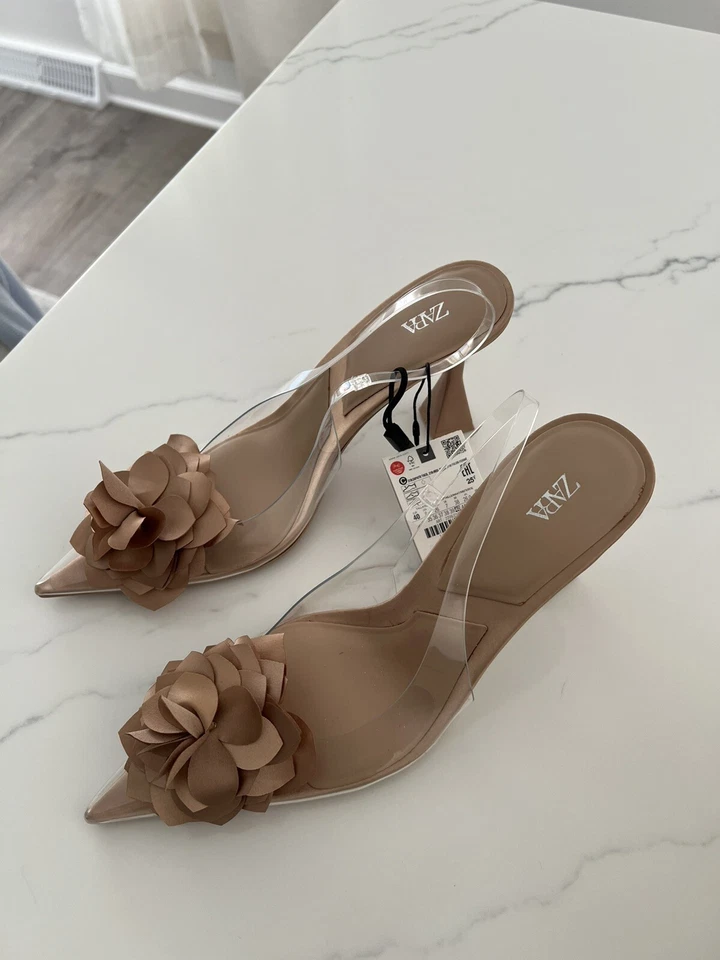 Canchas para mujer Zara marrón y crema Foto 3 de 4