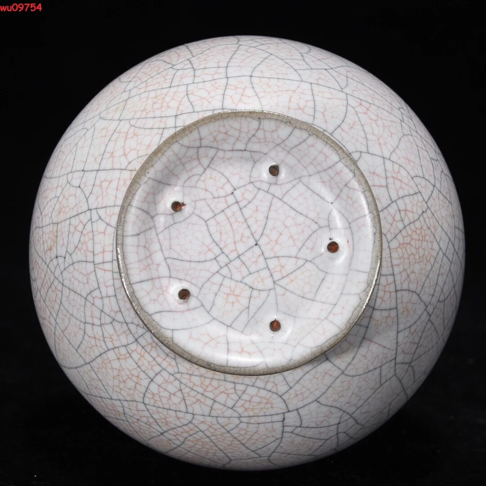 Botella boca bolsa plata con incrustaciones de porcelana Ge dinastía Song china de 7,8" Foto 2 de 4