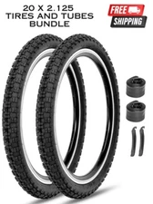 20 x 2.125 Bicycle Tires and Tubes Bundle DURO Bike BMX Kids Stroller ALL BLACK