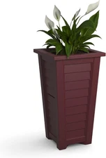 Mayne Lakeland 28in Tall Planter - Cranberry Red - unspecified,