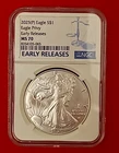 2025 P American Silver Eagle MS70 w/ Eagle Privy - Early Releases - NGC 1 Ounce
