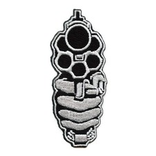 Parche pistola en mano revólver individual bordado hierro encendido