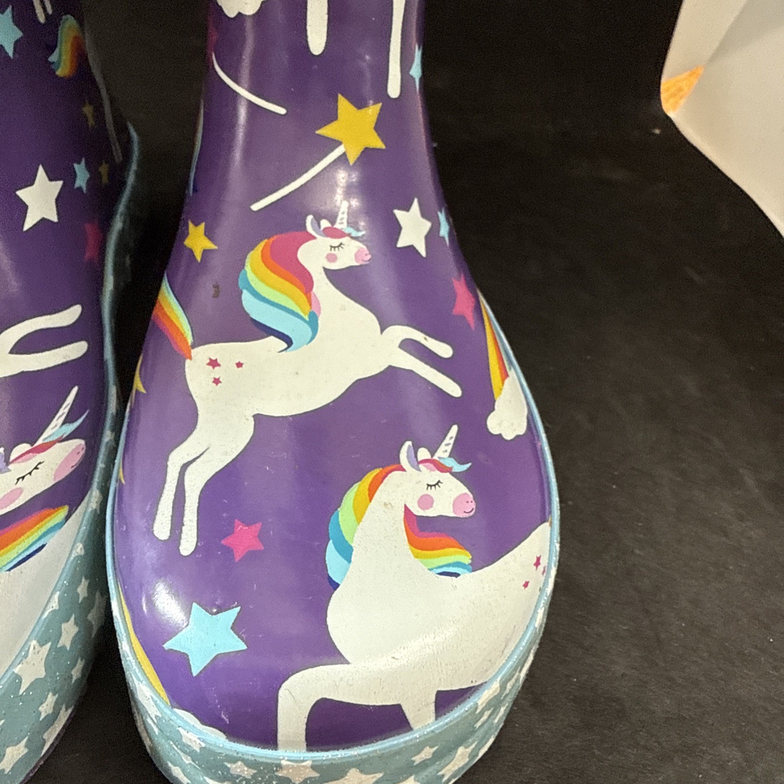 Western Chief Girls -Size 11- Rain Boots  Light Up Waterproof Rainbow Unicorn image 2