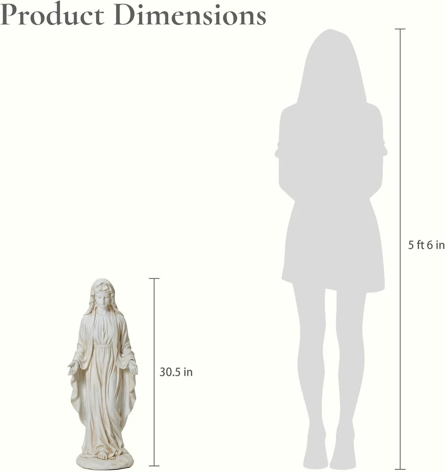 Virgen María Estatua Santísima Madre Virgen Religioso Jardín Arte Exterior Escultura Foto 2 de 4