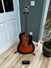 Fender CD-60CE Electro Acoustic Guitar – Sunburst (Pickup Not Working) & Strap