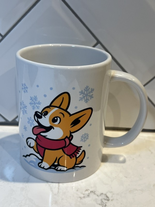 New Cute Corgi Snowflake 15 oz Coffee Mug Adorable Winter Dog Lover Gift
