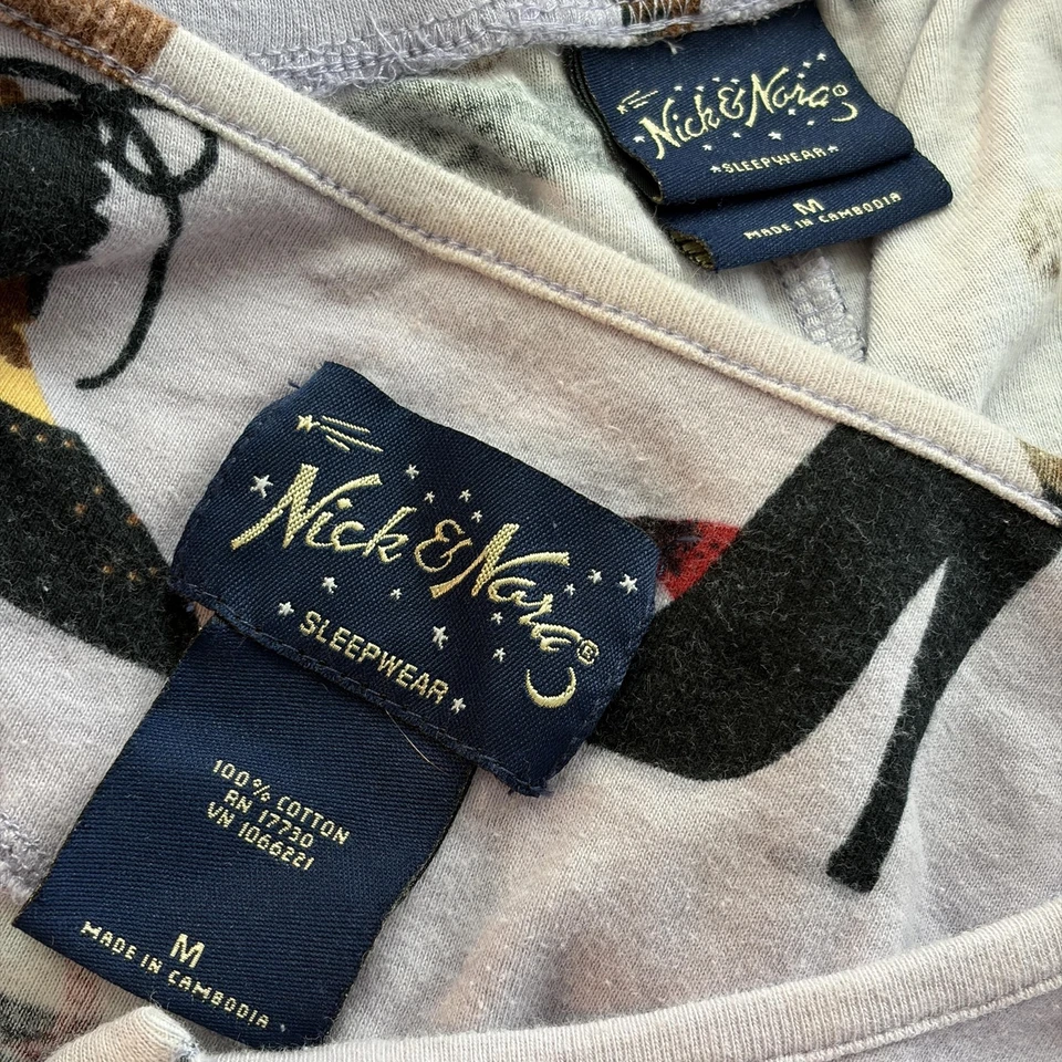 Nick & Nora Juego de 2 Piezas Pijama Zapato Antiguo Mediano Púrpura Algodón Ropa de Dormir Foto 2 de 4