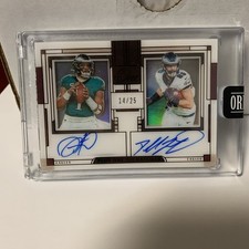 2023 Panini One Jalen Hurts & Dallas Goedert Plus One Signatures 14/25 read 