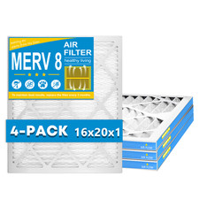 16x20x1 Pleated Air Filters, Replacement for HVAC AC Furnace MERV 8