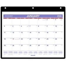 AT-A-GLANCE 2026 Monthly Desk Wall Calendar with Jacket Small 11 x 8 - Monthly