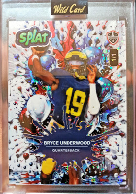 2025 Wild Card Splat - Bryce Underwood 1/1 Red/White/Blue Bubble Refractor QB