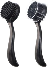 2 Pcs Large Facial Cleansing Brush Charcoal Bristles Black, Clear Black 