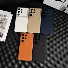 Leather Grain Shockproof Hard Case For Samsung Galaxy S26 S25 Ultra S24 FE Cover
