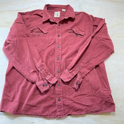 Red Head Brand Co Mens 2XLT Burgundy Flannel Button Down Shirt Long Sleeve Tall